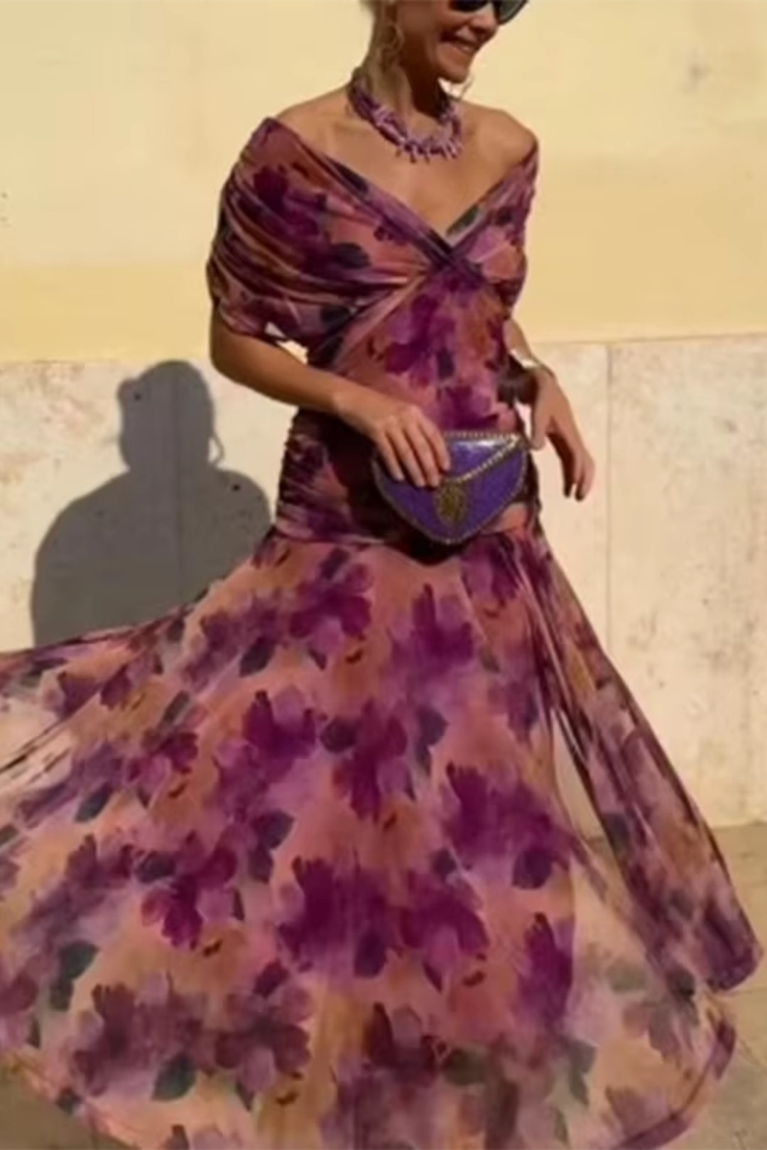 Luiza | Elegancka Sukienka Maxi z Dekoltem w Serek