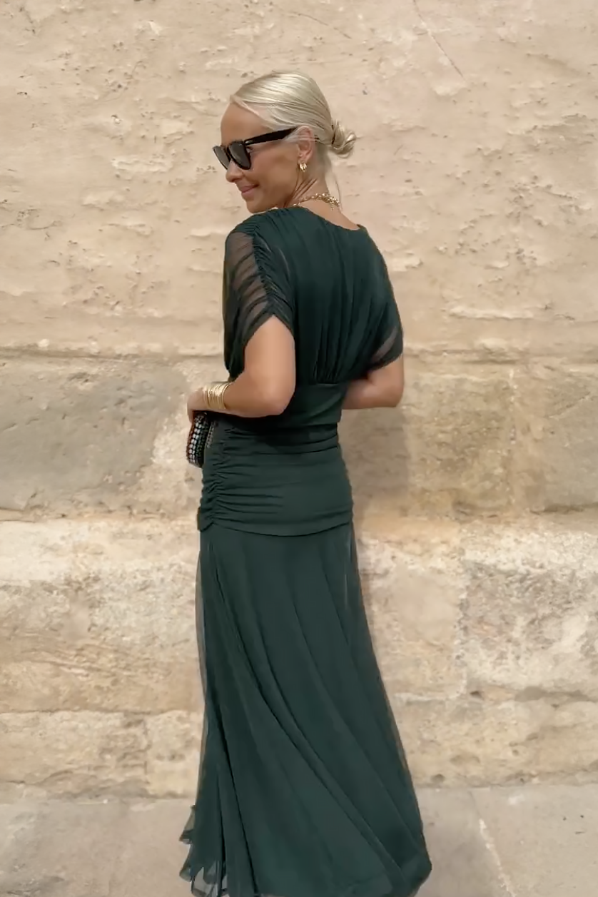 Luiza | Elegancka Sukienka Maxi z Dekoltem w Serek