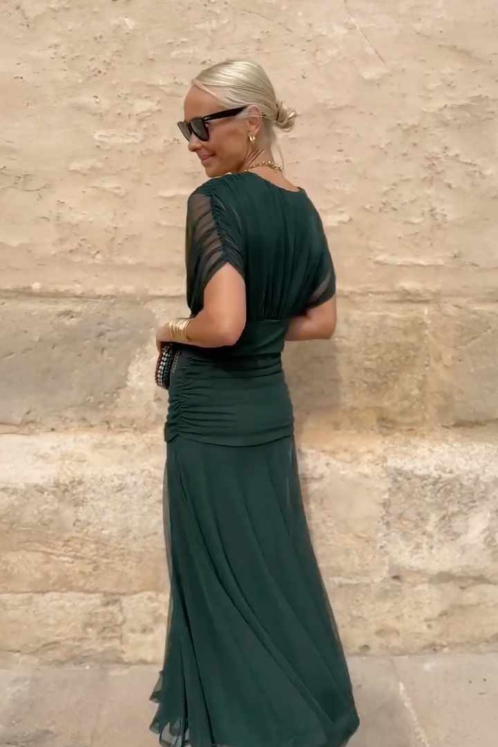 Luiza | Elegancka Sukienka Maxi z Dekoltem w Serek
