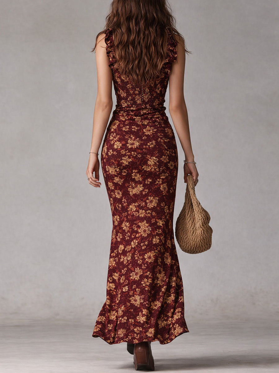Halina | Retro Sukienka Maxi Boho
