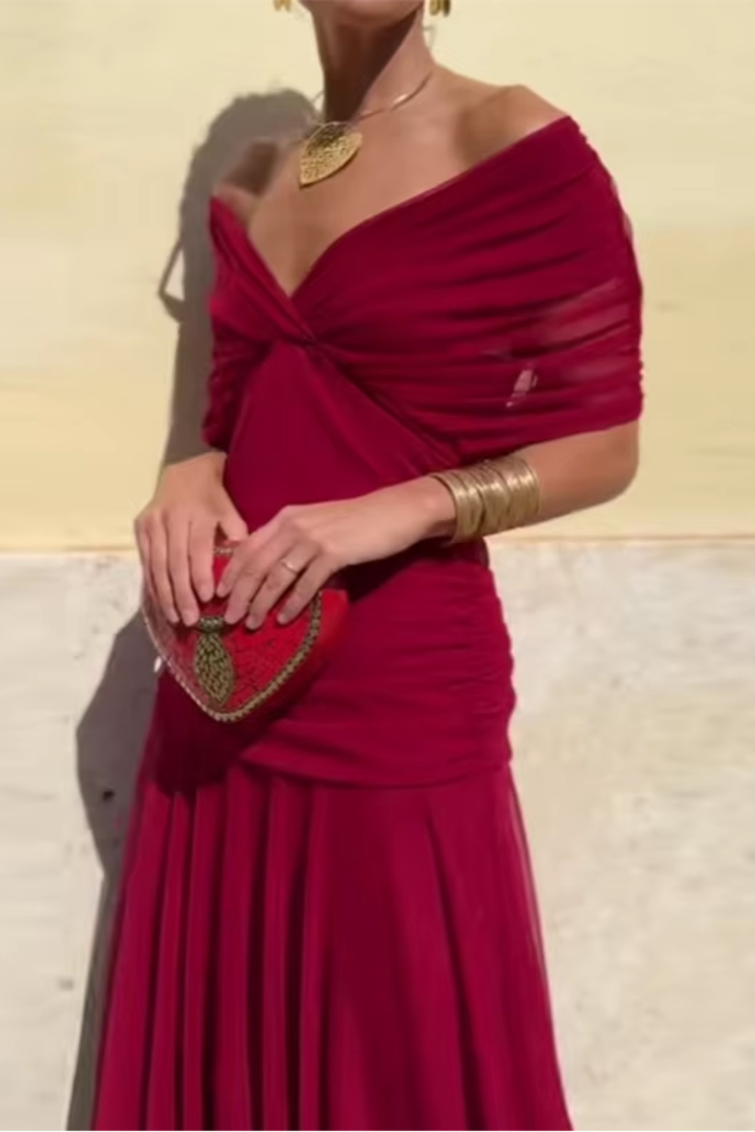 Luiza | Elegancka Sukienka Maxi z Dekoltem w Serek