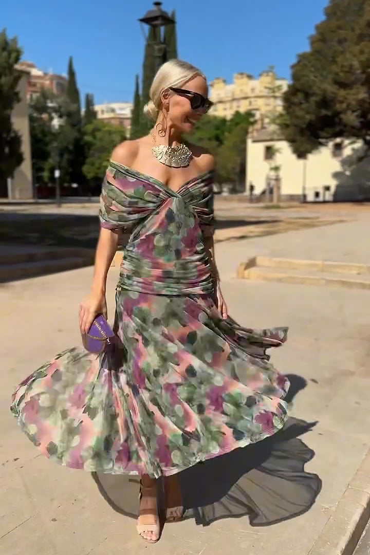 Luiza | Elegancka Sukienka Maxi z Dekoltem w Serek