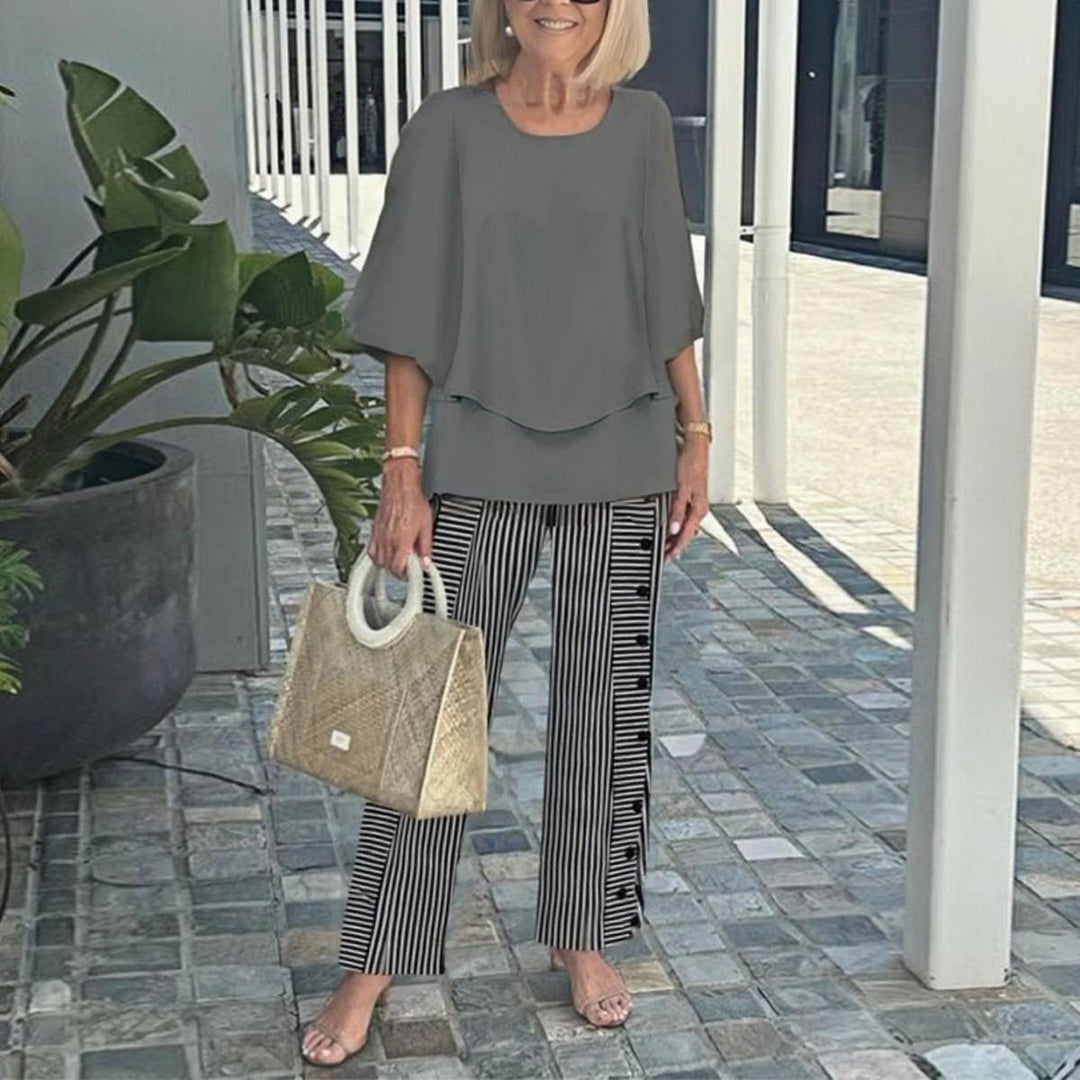 Monique | Elegancki Zestaw Dwu Częściowy z Rękawami 3/4