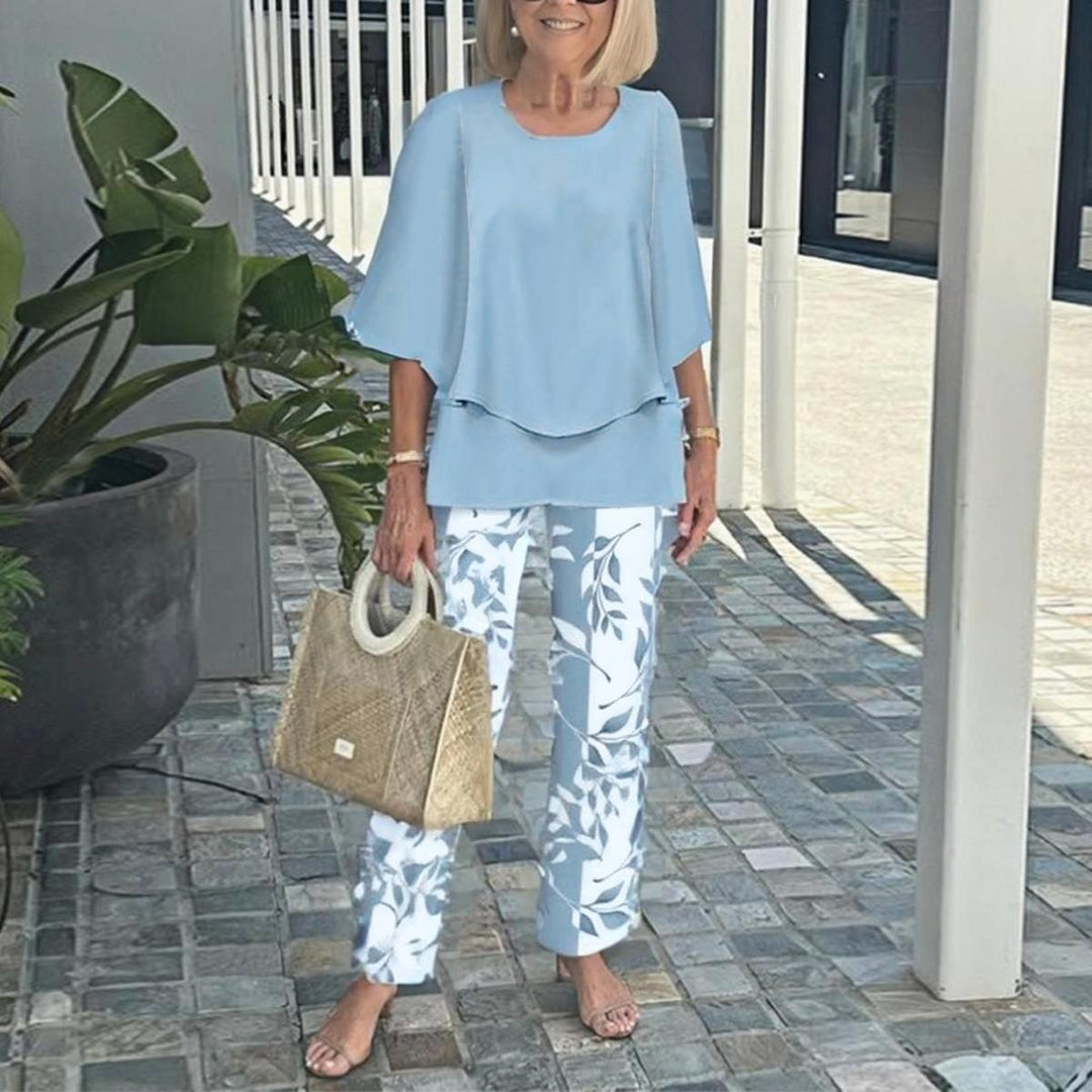 Monique | Elegancki Zestaw Dwu Częściowy z Rękawami 3/4