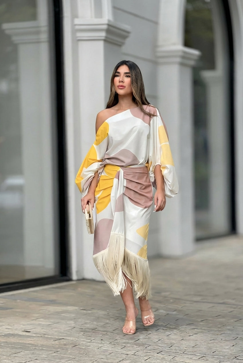 Daniela | Elegancki Zestaw Dwu Częściowy z Frędzlami