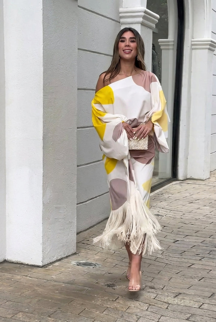 Daniela | Elegancki Zestaw Dwu Częściowy z Frędzlami
