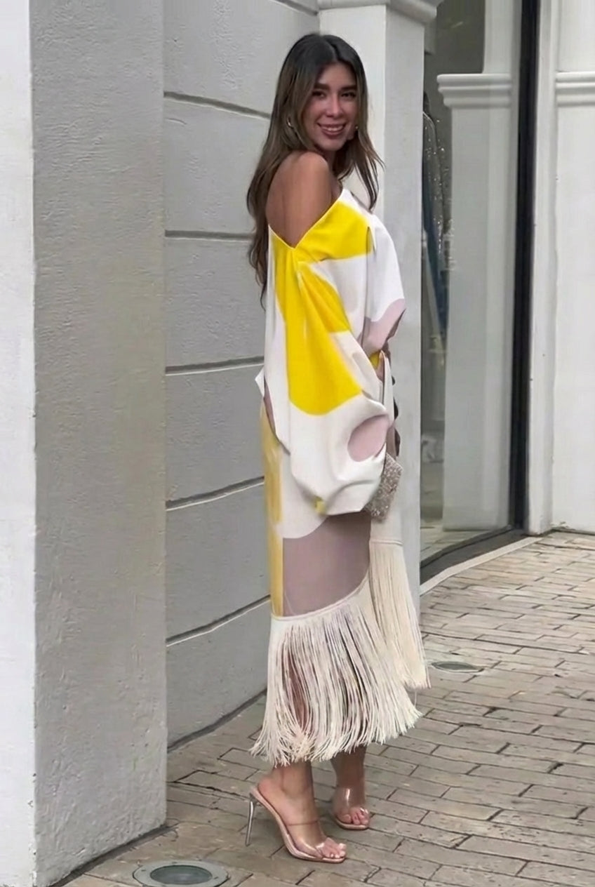 Daniela | Elegancki Zestaw Dwu Częściowy z Frędzlami