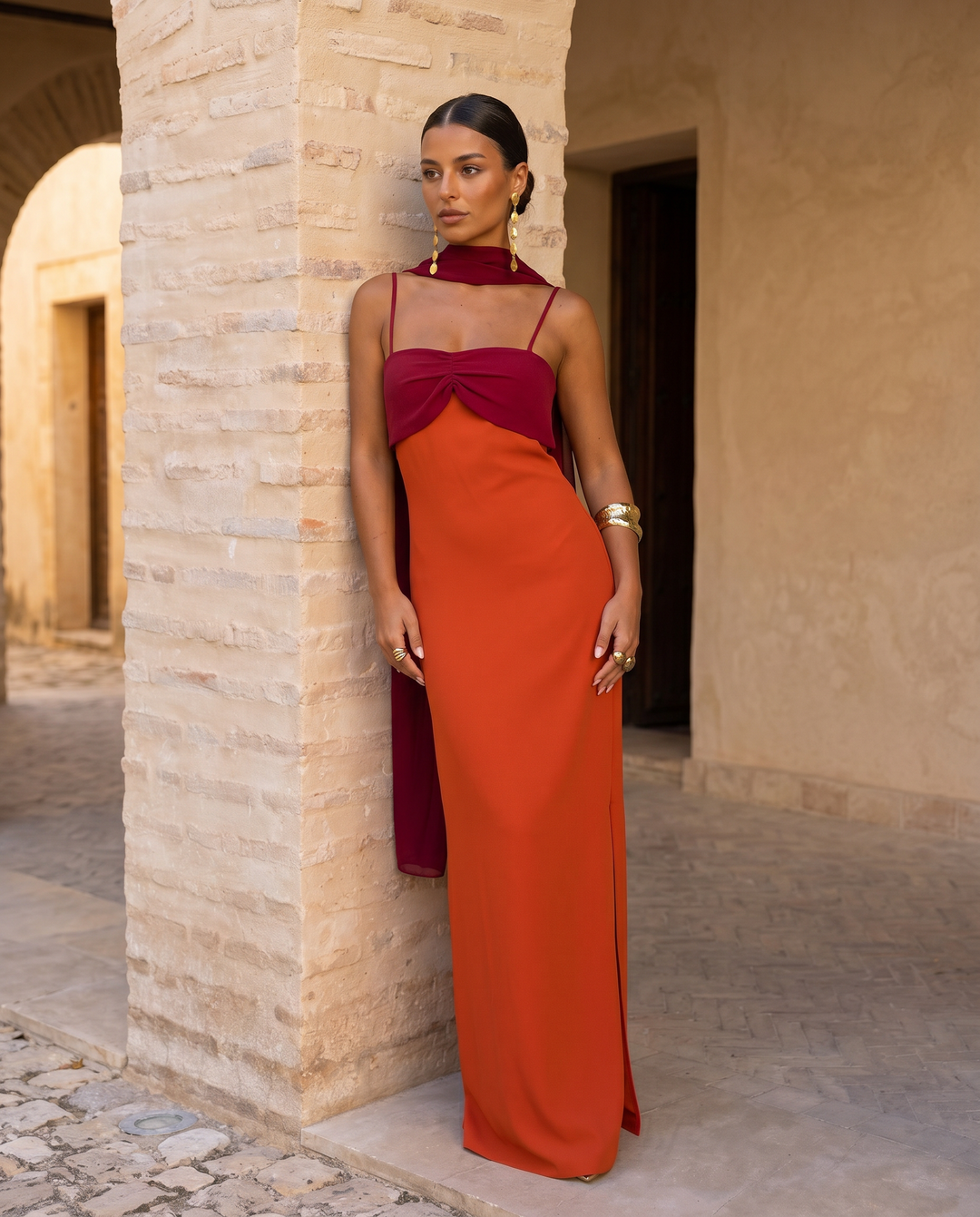 Zahara | Elegancka Sukienka Maxi z Odkrytymi Ramionami