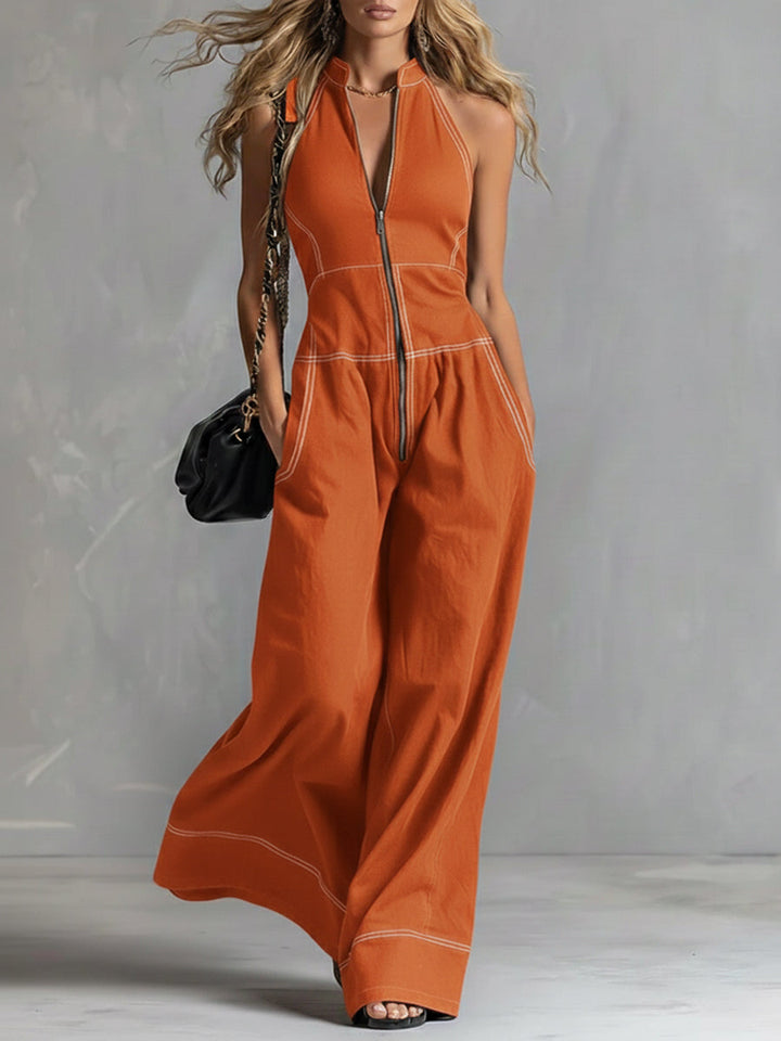 Alessia | Elegancka, Casualna Kombinezon z Zamkiem